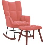 Vidaxl - chaise à bascule avec repose - pied rose velours Vidaxl - chaise à bascule avec repose - pied rose velours