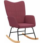 Vidaxl chaise � bascule rouge bordeaux tissu