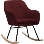 Vidaxl - chaise  bascule rouge bordeaux tissu