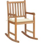 Vidaxl - chaise  bascule avec coussin crme bois de teck solide