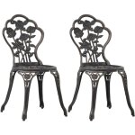 Vidaxl - chaises de bistro 2 pcs bronze aluminium coul�