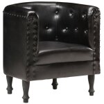 Chaise cabriolet noir cuir v�ritable vidaxl