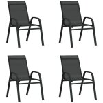 Vidaxl - chaises empilables de jardin 4 pcs noir tissu textilne
