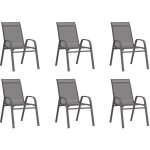 Vidaxl - chaises empilables de jardin 6 pcs gris tissu textilène Vidaxl - chaises empilables de jardin 6 pcs gris tissu textilène