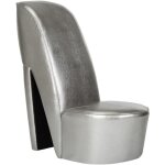 Vidaxl - chaise en forme de chaussure � talon haut argent� similicuir