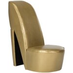 Vidaxl - chaise en forme de chaussure � talon haut dor� similicuir
