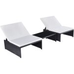 Vidaxl chaises inclinables de jardin lot de 2 et table r�sine tress�e