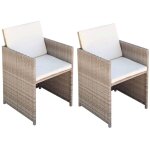 Vidaxl - chaises de jardin lot de 2 avec coussins résine tressée beige Vidaxl - chaises de jardin lot de 2 avec coussins résine tressée beige