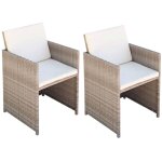 Vidaxl - chaises de jardin lot de 2 avec coussins r�sine tress�e beige