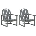 Vidaxl - chaises de jardin 2 pcs gris bois d'acacia solide