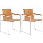 Vidaxl - chaises de jardin avec coussins lot de 2 acacia solide et acier