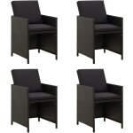 Vidaxl - chaises de jardin avec coussins lot de 4 r�sine tress�e noir