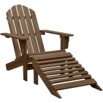 Vidaxl - chaise de jardin avec pouf bois marron