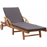 Vidaxl - chaise longue avec coussin bois d'acacia solide