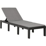 Vidaxl - chaise longue avec coussin plastique anthracite