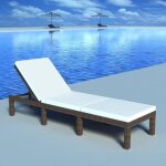 Vidaxl - chaise longue avec coussin r�sine tress�e marron