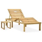 Vidaxl - chaise longue de jardin avec table bois de pin impr�gn�