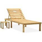 Vidaxl - chaise longue de jardin avec table bois de pin impr�gn�