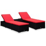 Vidaxl - ensemble de 2 �l�gants bains de soleil de soleil avec coussins + table de diff�rentes couleurs ...