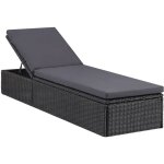 Vidaxl - chaise longue r�sine tress�e noir et gris fonc�