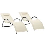Vidaxl - chaises longues textilne lot de 2 crme et gris