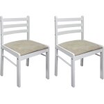 Vidaxl - chaises � manger lot de 2 blanc h�v�a solide et velours