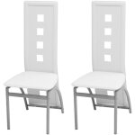 Vidaxl - chaises à manger lot de 2 blanc similicuir Vidaxl - chaises à manger lot de 2 blanc similicuir