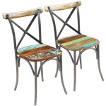 Vidaxl - chaises  manger lot de 2 bois de rcupration solide