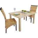 Vidaxl - chaises � manger lot de 2 bois solide de manguier et abaca