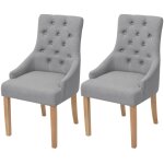 Vidaxl - chaises � manger lot de 2 gris clair tissu