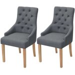 Vidaxl - chaises � manger lot de 2 gris fonc� tissu
