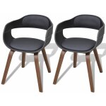 Vidaxl - chaises à manger lot de 2 noir bois courbé et similicuir Vidaxl - chaises à manger lot de 2 noir bois courbé et similicuir