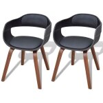 Vidaxl - chaises � manger lot de 2 noir bois courb� et similicuir