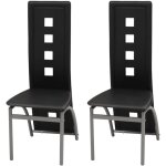 Chaises � manger lot de 2 noir similicuir