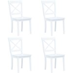 Vidaxl - chaises � manger lot de 4 blanc bois d'h�v�a massif