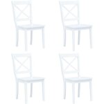 Vidaxl - chaises � manger lot de 4 blanc bois d'h�v�a massif