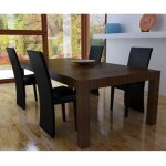 Vidaxl - chaises � manger lot de 4 noir similicuir