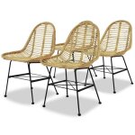Vidaxl chaises � manger lot de 4 rotin naturel