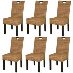 Vidaxl - chaises � manger lot de 6 rotin kubu bois de manguier