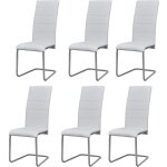 Vidaxl - chaises  manger cantilever lot de 6 blanc similicuir