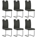 Vidaxl - chaises � manger cantilever lot de 6 gris similicuir