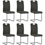 Vidaxl - chaises à manger cantilever lot de 6 gris similicuir Vidaxl - chaises à manger cantilever lot de 6 gris similicuir