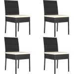 Vidaxl - chaises � manger de jardin lot de 4 r�sine tress�e noir
