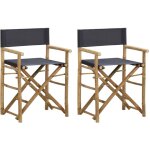 Vidaxl - chaises pliables de directeur lot de 2 gris fonc bambou tissu