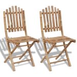 Vidaxl - chaises pliables de jardin 2 pcs bambou