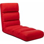 Vidaxl - chaise pliable de sol rouge similicuir