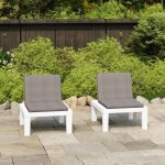Vidaxl - chaises de salon de jardin et coussins lot de 2 plastique blanc
