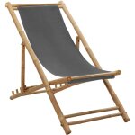 Vidaxl - chaise de terrasse bambou et toile gris fonc�