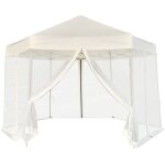 Vidaxl - chapiteau hexagonal et 6 parois lat�rales 3, 6x3, 1 m blanc cr�me