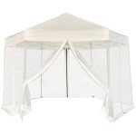 Vidaxl - chapiteau hexagonal et 6 parois latrales 3, 6x3, 1 m blanc crme